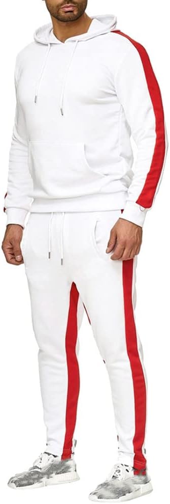 Men Sweatsuit Pullover Hoodie Tops and Pants Set Casual Sports Tracksuit - Image 2