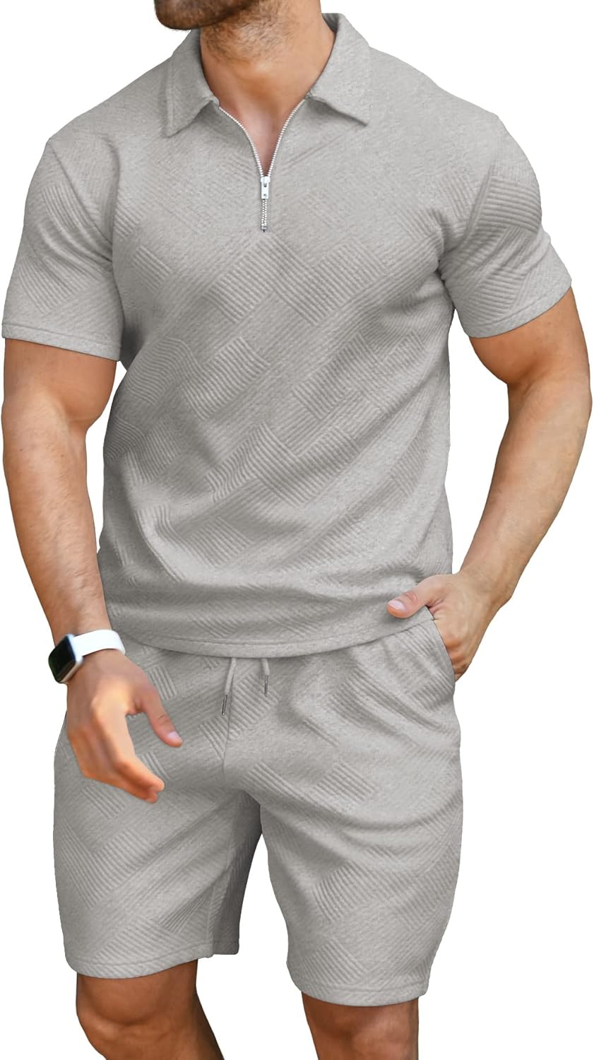 Men Polo Shirt and Shorts Set Summer Outfits Fashion Casual Short Sleeve Suit for Men 2 Piece Tracksuit - Image 2